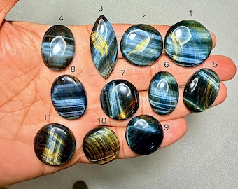 Natural Blue Tiger Eye Gemstone , Blue Tiger Eye Jewelry, Loose Tiger Eye Stone, Blue Tiger Eye Cabochon for making jewelry