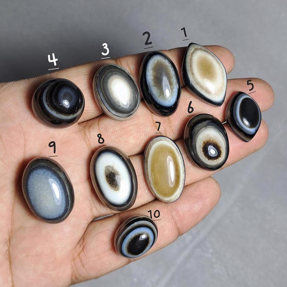 Natural eye sulemani aqeeq Banded Agate Cabochon, sulemani aqeeq Banded Agate Jewelry, Banded Agate Gemstone,Black Banded Agate