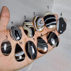 Natural Designer Banded Agate Cabochon,Banded Agate Jewelry, Banded Agate Gemstone,Black Banded Agate