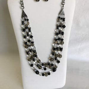 Handmade beaded necklace with matching earrings