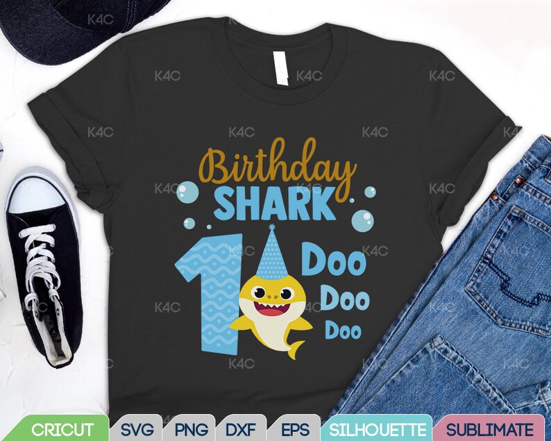 Download 1st Birthday Shark First Svg Boy Party Png Dxf Eps Girl or ...