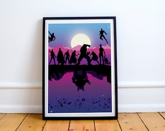 Super hero poster, Flippers range, minimalist, super hero art, Movie art, wall art,