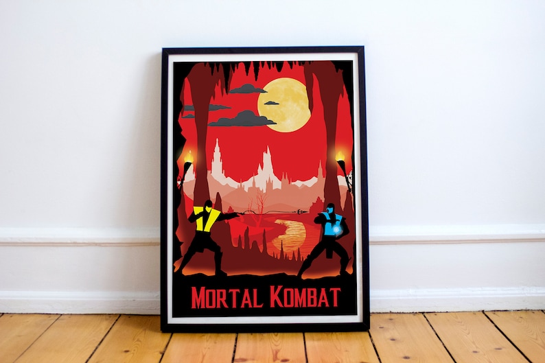 Mortal Kombat Game Art - Full Page, minimalist, video game poster, gaming print, wall art, video game art, computer game art, retro print 