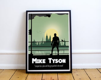 Mike Tyson Print (Ropes), Tyson Poster, Boxing Print, Boxer Print, Sporting Art, Sports Poster, Minimalist, Sports, New York