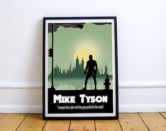 Mike Tyson Print, Tyson Poster, Boxing Print, Boxer Print, Sporting Art, Sports Poster, Minimalist, Sports, New York