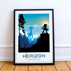 Horizon Game Art, minimalist, posters, home decor, gaming print, wall art, video game art, computer game art, gamer gifts