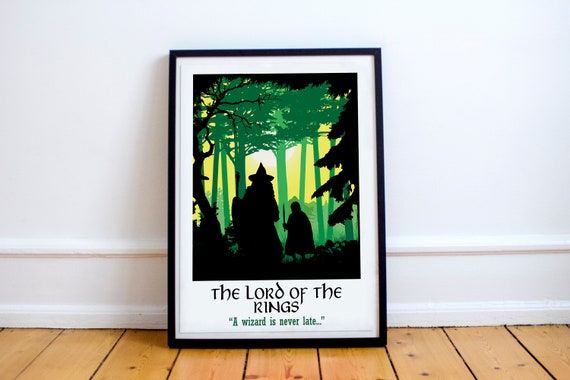 Lord of the Rings Poster, Gandalf Poster, Fantasy Art, woodland poster,  Middle Earth Poster, Movie art, film poster