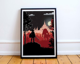 The Missing Link - Limited Edition in Red and Black, Video Game artwork, Computer Game Prints, Gifts for Gamers