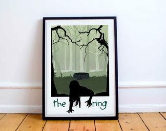 The Ring Art, The Ring Poster, Horror Art, Minimalist, Home Decor, Wall Art, Halloween art