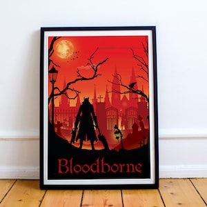 Bloodborne Game Art - Poster Bloodborne a pagina intera, minimalista, stampa da gioco, regalo da gioco, arte da videogioco, arte da gioco per computer, regali da giocatore
