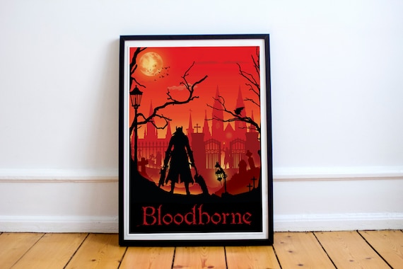 Bloodborne Game Art - Full Page, minimalist, Bloodborne poster, gaming print, gaming gift, video game art, computer game art, gamer gifts