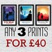 A3 POSTER OFFER - any three posters of your choice, Poster Art, Movie, Film, Video Game art, TV Art, Wall Art, gaming art