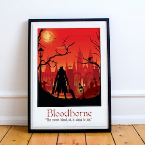 Bloodborne Game Art, minimalist, Bloodborne poster, gaming print, gaming gift, video game art, computer game art, gamer gifts