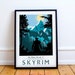 Skyrim poster, minimalist, posters, gaming print, wall art, video game art, computer game art, Elder scrolls