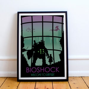 Bioshock Game Art, Full Page, minimalist, posters, home decor, gaming print, wall art, video game art, computer game art, gamer gifts