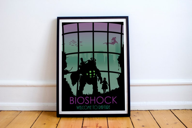 Bioshock Game Art, Full Page, minimalist, posters, home decor, gaming print, wall art, video game art, computer game art, gamer gifts 