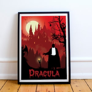 Dracula Film art - Full Page, Hammer Horror, horror art, Horror Film Poster, minimalist, film print, film art, horror film, Halloween art