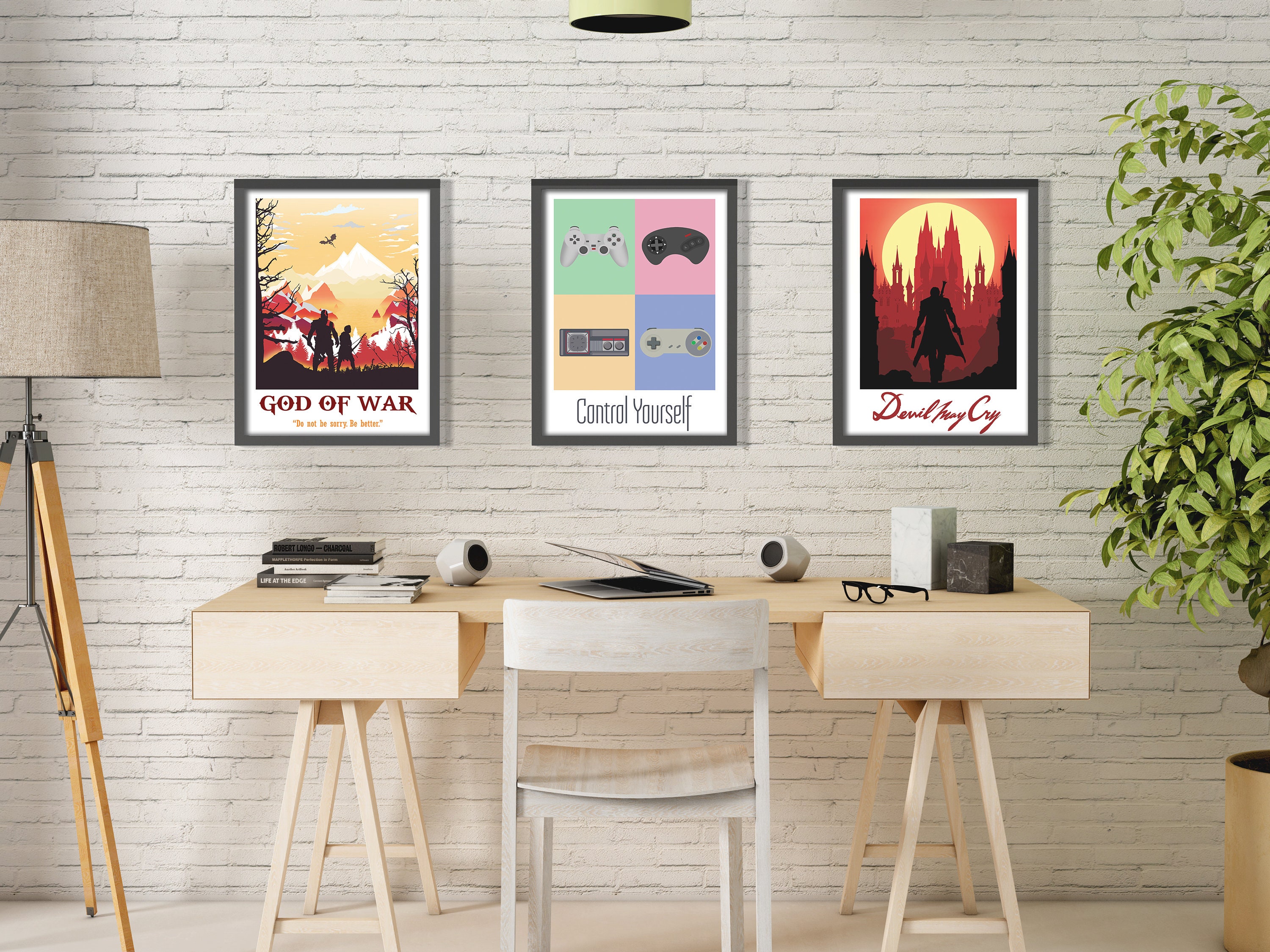 Controller Game Art, Minimalist, Posters, Home Decor, Gaming