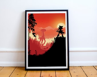 On the Horizon, Video Game Poster, gamer gift, Limited Edition, Gamer prints, gaming art, gaming print, video game art, computer game,