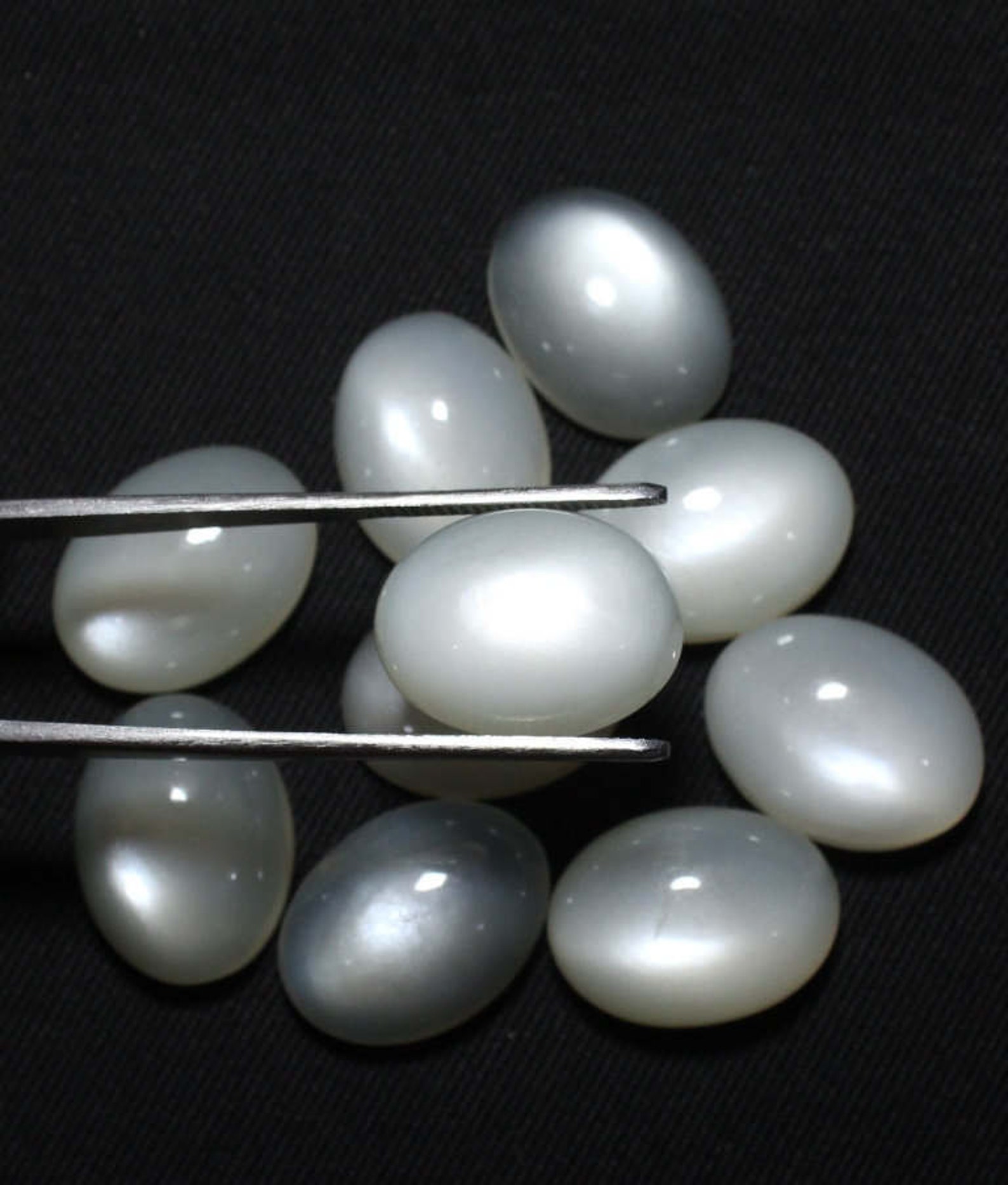 Natural Gray Moonstone Cabochon Oval Gray Color Loose Gemstone Etsy