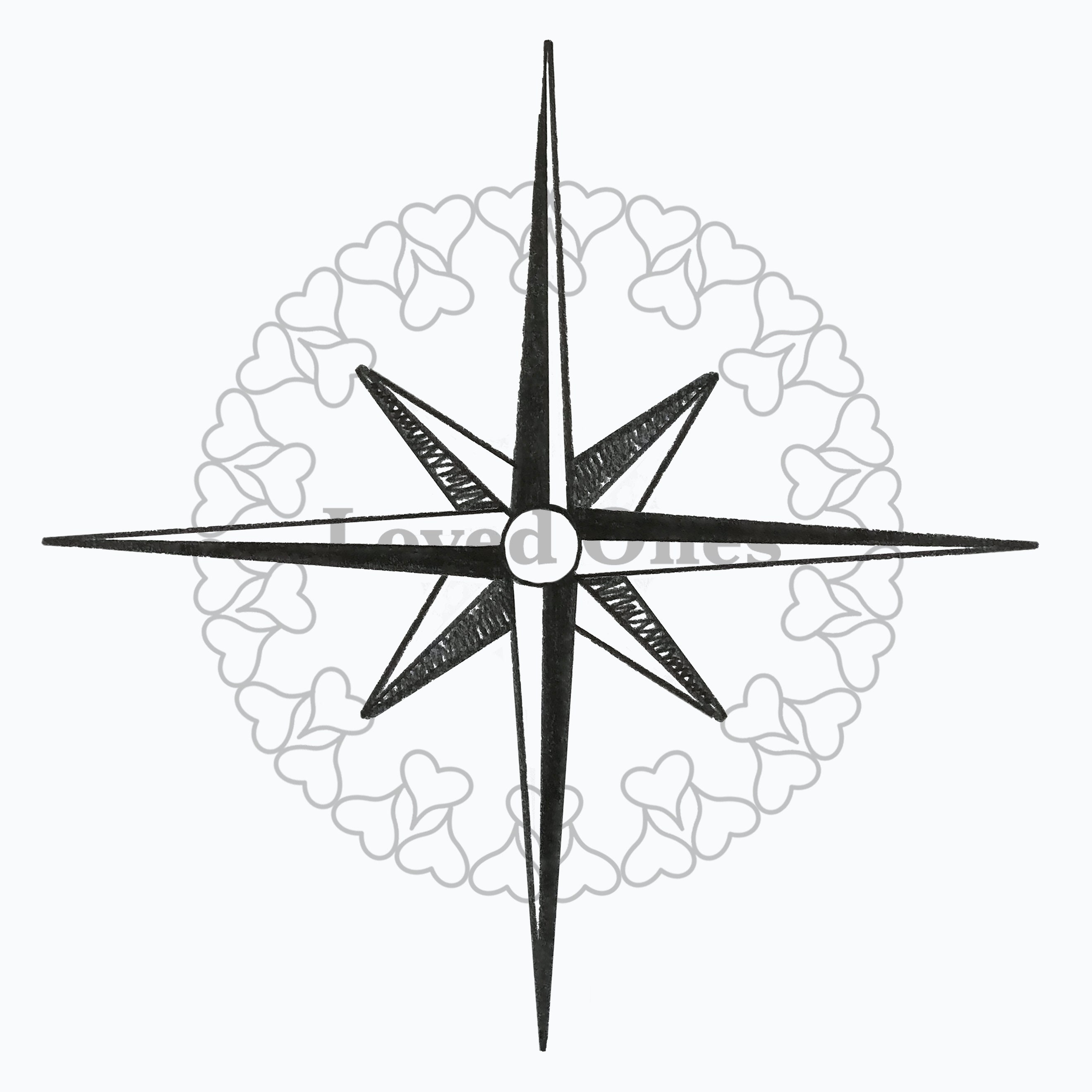 Compass Cross Star PDF Compass Clipart Adventure PNG Etsy