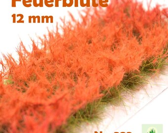 393 / Fire Blossom / Premium Grass Tufts / High Tufts / 24 Pieces
