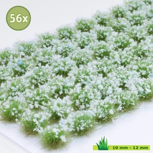213 - Light Blue Flowering / Grass Tufts XL / Grass Tufts / 56 pieces