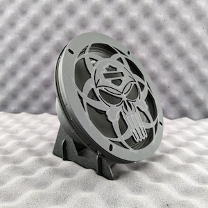 Harley Toxyc Skull speaker protective mesh with a spacer, custom speaker protective grill, set of 2, flat