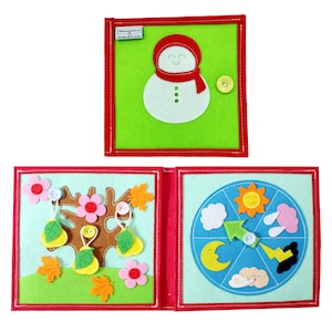 Handmade quiet book- Seasons and Weather- Free Delivery