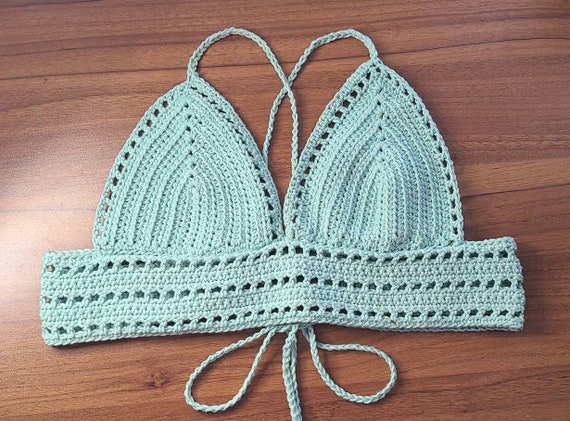 Women's Crochet Bralette Top 100% Handmade Customizable | Etsy