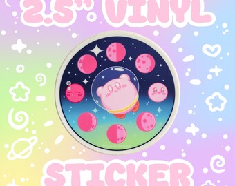 Moon Phase Kirby Vinyl Sticker
