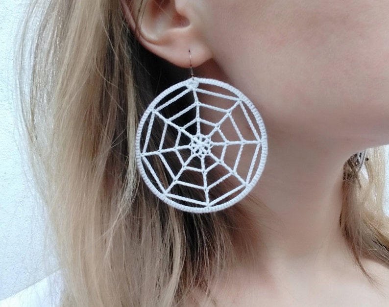 Spider  Earrings Crochet Mismatched Earrings Dangle Etsy