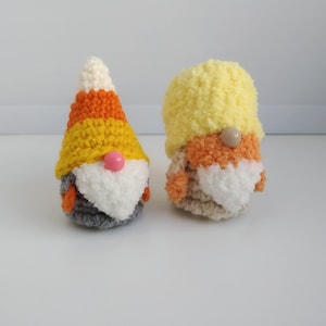 Candy corn Halloween mini gnome, Halloween decor, Scandinavian nisse, tomte, tiny gnome gift for friend, orange decoration