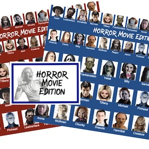 Horror Movie Themed Guess Who? 2.0 Single Sheet Easy Load PDF Download
