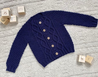 Aran cardigan, hand knit sweater for baby, Irish sweater, Irish baby cardigan