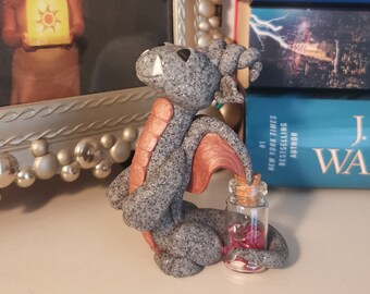 Anippe: Dragon Sculpture/Dragon Figurine/Polymer Clay Dragon/ Dragon Gift/Dragon Decor/Fantasy Sculpture/Collectable Dragon.