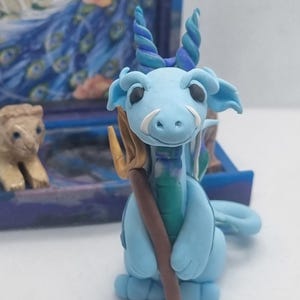 Atlanteia: Dragon Sculpture/Dragon Figurine/ Polymer Clay Dragon/ Dragon Gift/ Dragon Decor/ Fantasy Sculpture/ Collectable Dragon