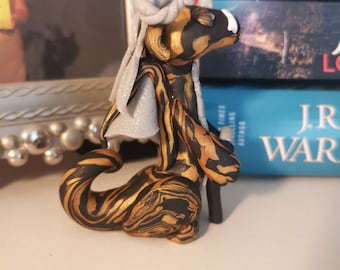 Abarbaree: Dragon Sculpture/Dragon Beeldje/Polymer Clay Dragon/Dragon Gift/Dragon Decor/Fantasy Sculptuur/Inbare Dragon