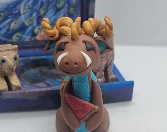 Sose: Drachenskulptur/Drachenfigur / Polymer Clay Drache/Drachengeschenk/Drachendekor/Fantasy Skulptur/Sammlerdrache