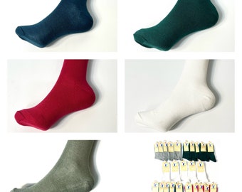 5 paires de chaussettes de luxe adultes 4-7 ans rouge gris blanc vert bleu