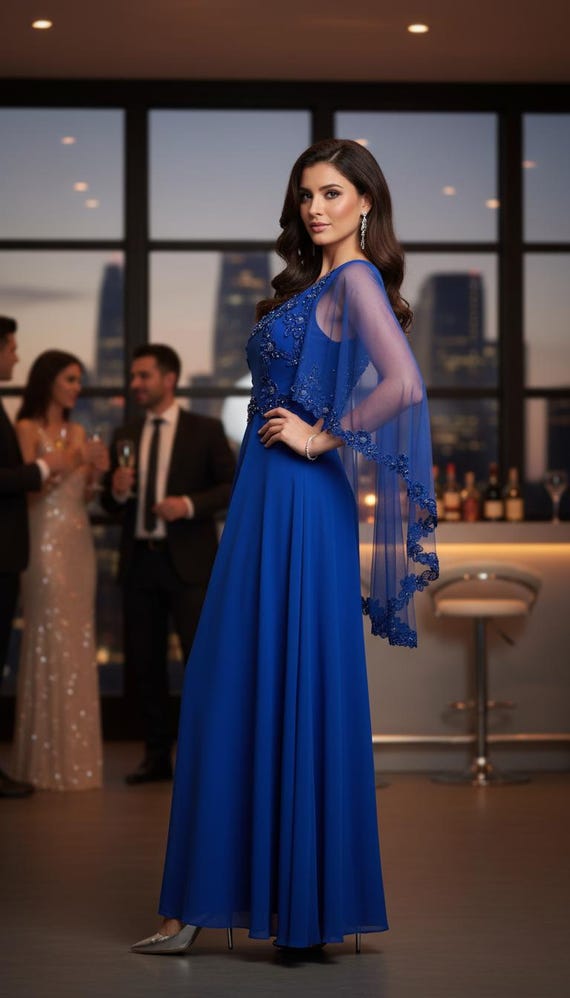 chiffon prom dress Blue Junior Bridesmaid & Formal Dresses for Girls