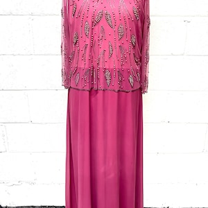Pink wedding party maxi dress with diamantes plus size