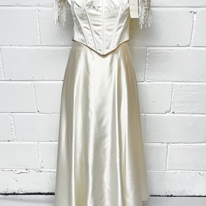 ivory 2 piece wedding bodice full length dress women