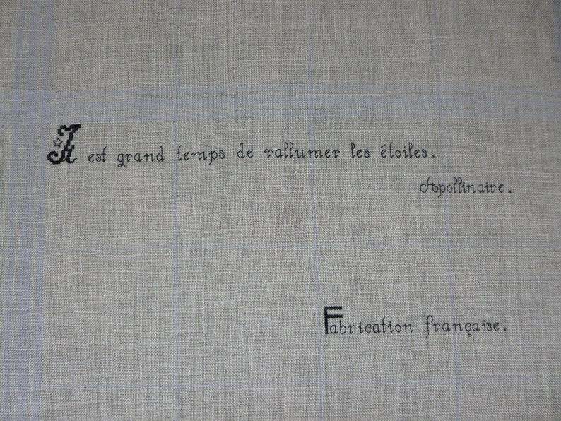 Torchon brodé Les étoiles, Apollinaire image 3