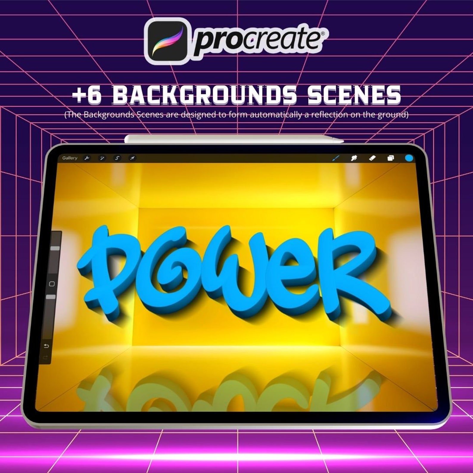50+ 3D Brush Pack for Procreate, Procreate 3D Lettering Brush Set, iPad ...