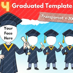 Plantilla PNG de estudiante graduado sin rostro, sublimación PNG, decoración de graduación DIY, fiesta de graduación universitaria y de secundaria, regalos de graduación personalizados