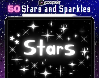 Sparkles and stars Procreate Brush Set and stamps , Procreate star brush , Procreate Stamps , Star stamps, procreate glow , Procreate tattoo