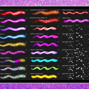 Glitter & Shimmer Procreate Brush Set, Procreate Glitter Texture ...