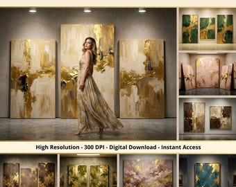 36 Painterly Gold Canvas Backdrops, Fine Art Portrait Backgrounds, Maternity and Wedding Photography, Photoshop Overlays, Studio Backdrops