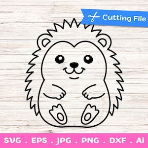 Baby Hedgehog Outline arquivos de corte SVG para Cricut e Silhouette - Baby Forest Woodland Animal Clipart PNG - hedgehog clipart hedgehog cut file